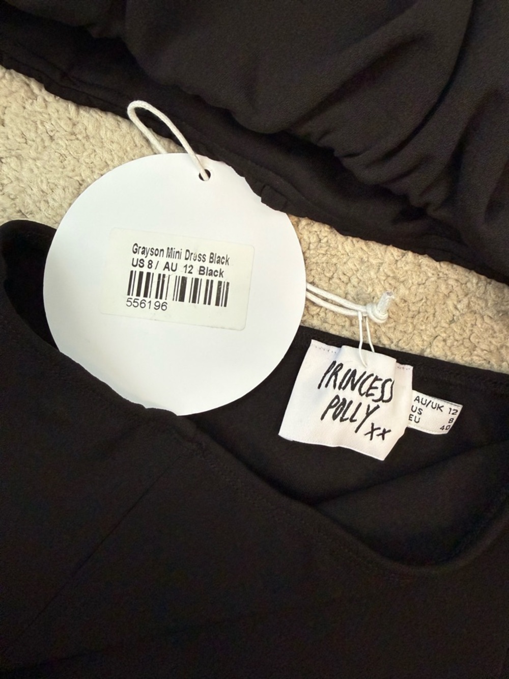 Princess Polly Grayson Strapless‎ Cutout Mini Dress Black 8 - Picture 4 of 6